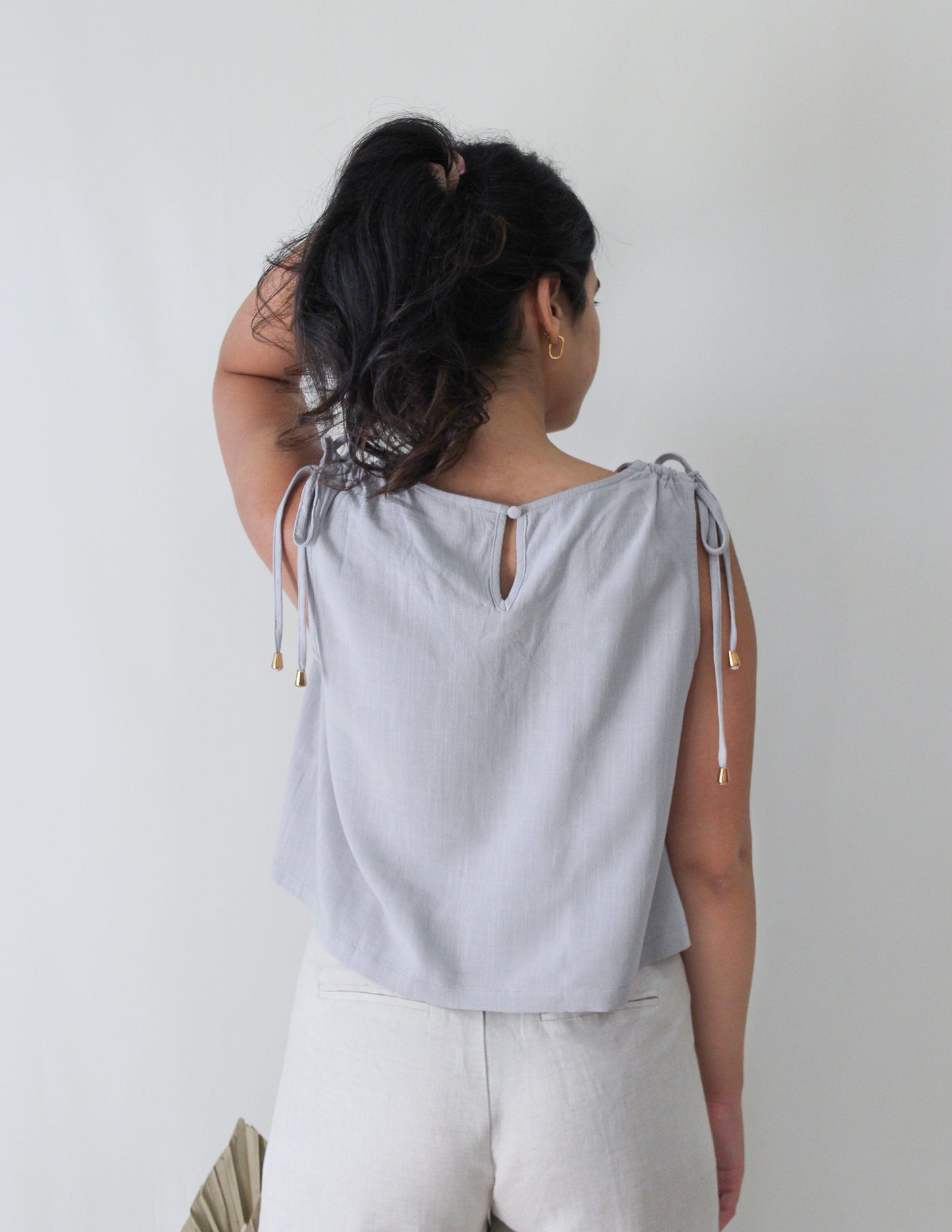 Blue Linen Top