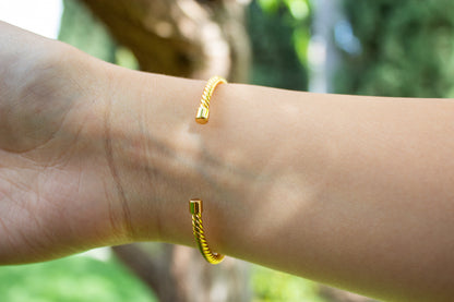 Gold Plated Twist Bangle Bracelet