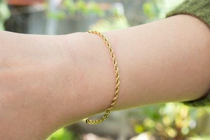 Gold Plated Rope Dangle Bracelet